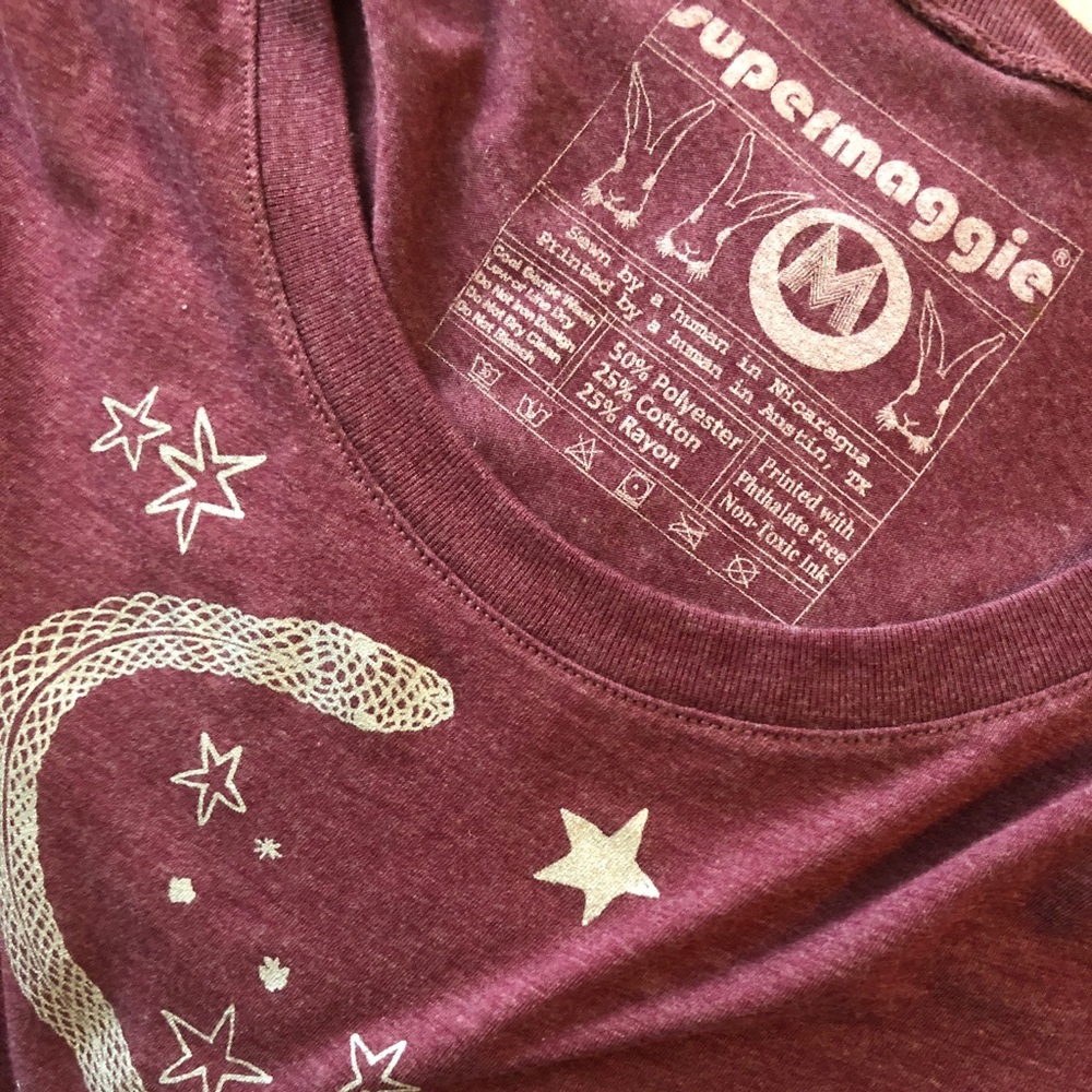 NWT Supermaggie Snakes and Stars tee